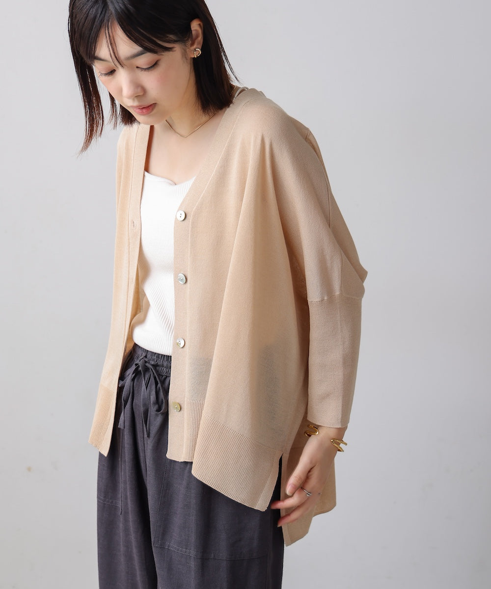 UVサラサラBOXシルエット前後差カーディガン