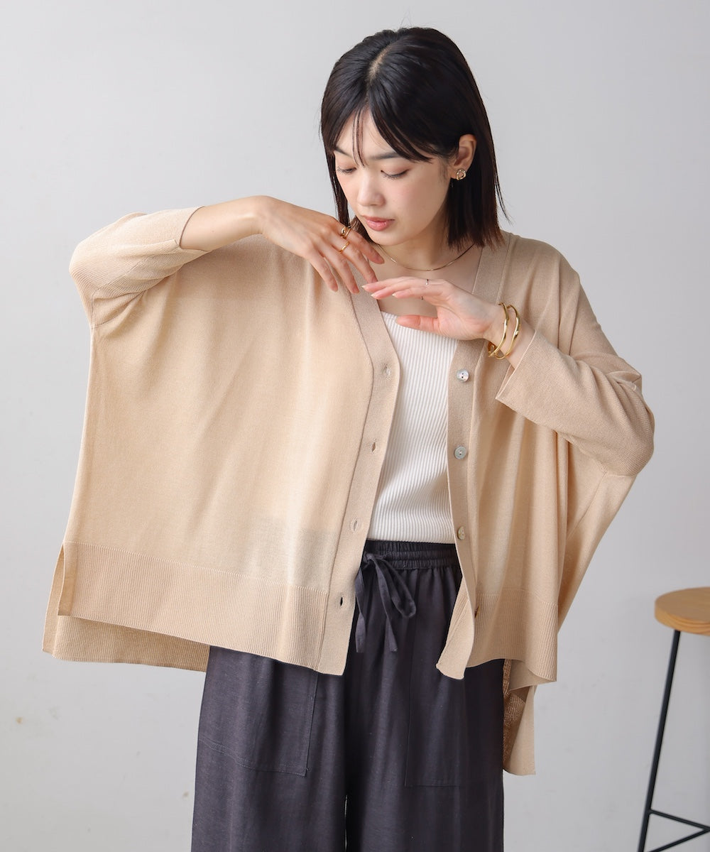 UVサラサラBOXシルエット前後差カーディガン