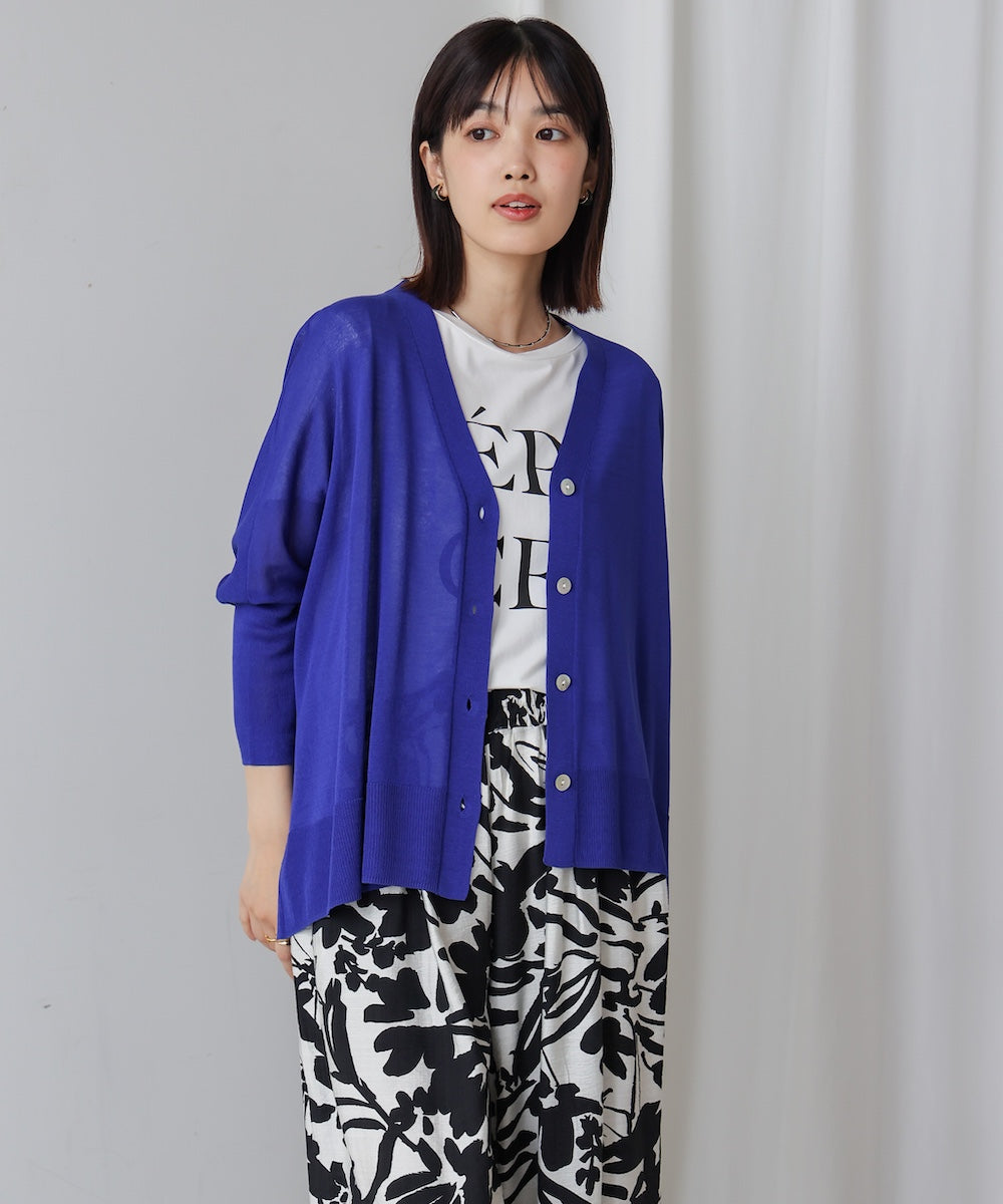 UVサラサラBOXシルエット前後差カーディガン