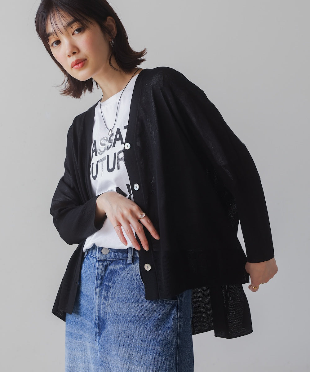 UVサラサラBOXシルエット前後差カーディガン