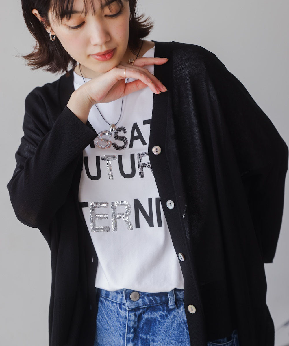 UVサラサラBOXシルエット前後差カーディガン