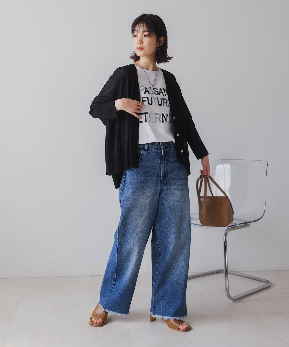 UVサラサラBOXシルエット前後差カーディガン