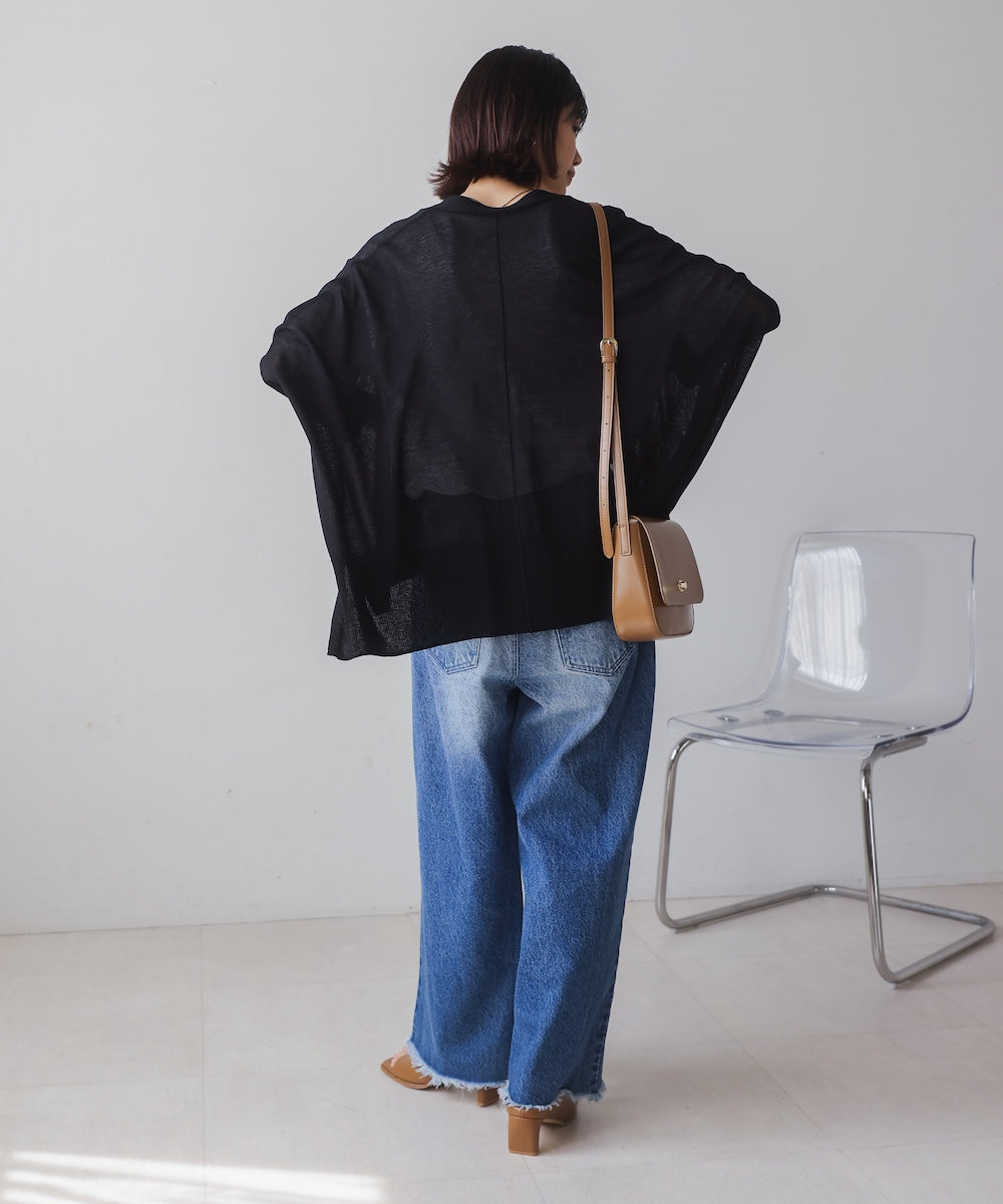 UVサラサラBOXシルエット前後差カーディガン