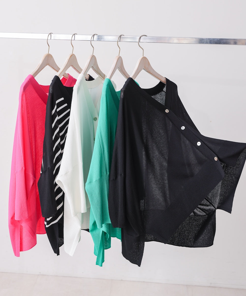 UVサラサラBOXシルエット前後差カーディガン