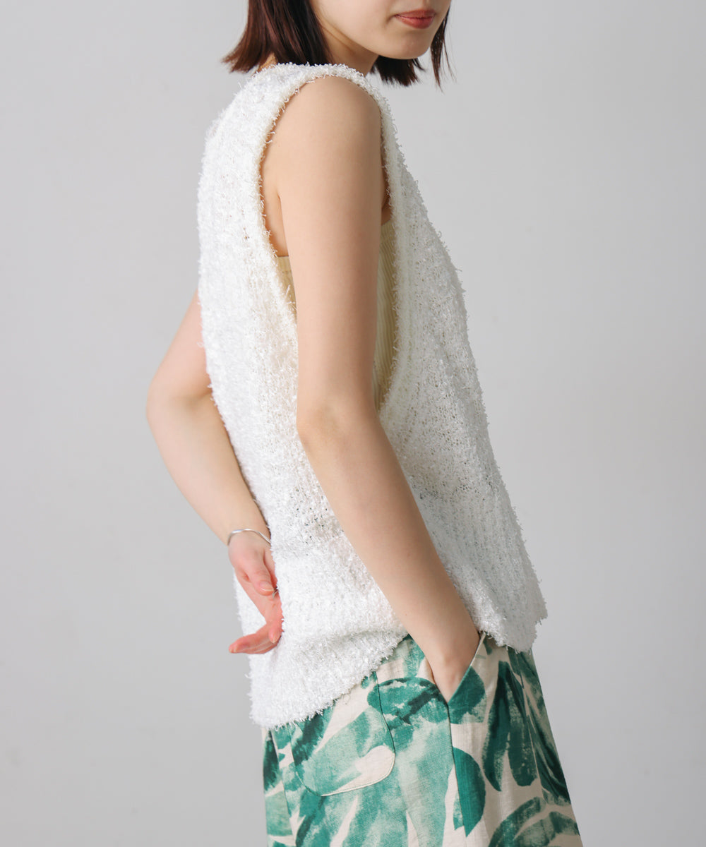 リボンヤーンニットベスト