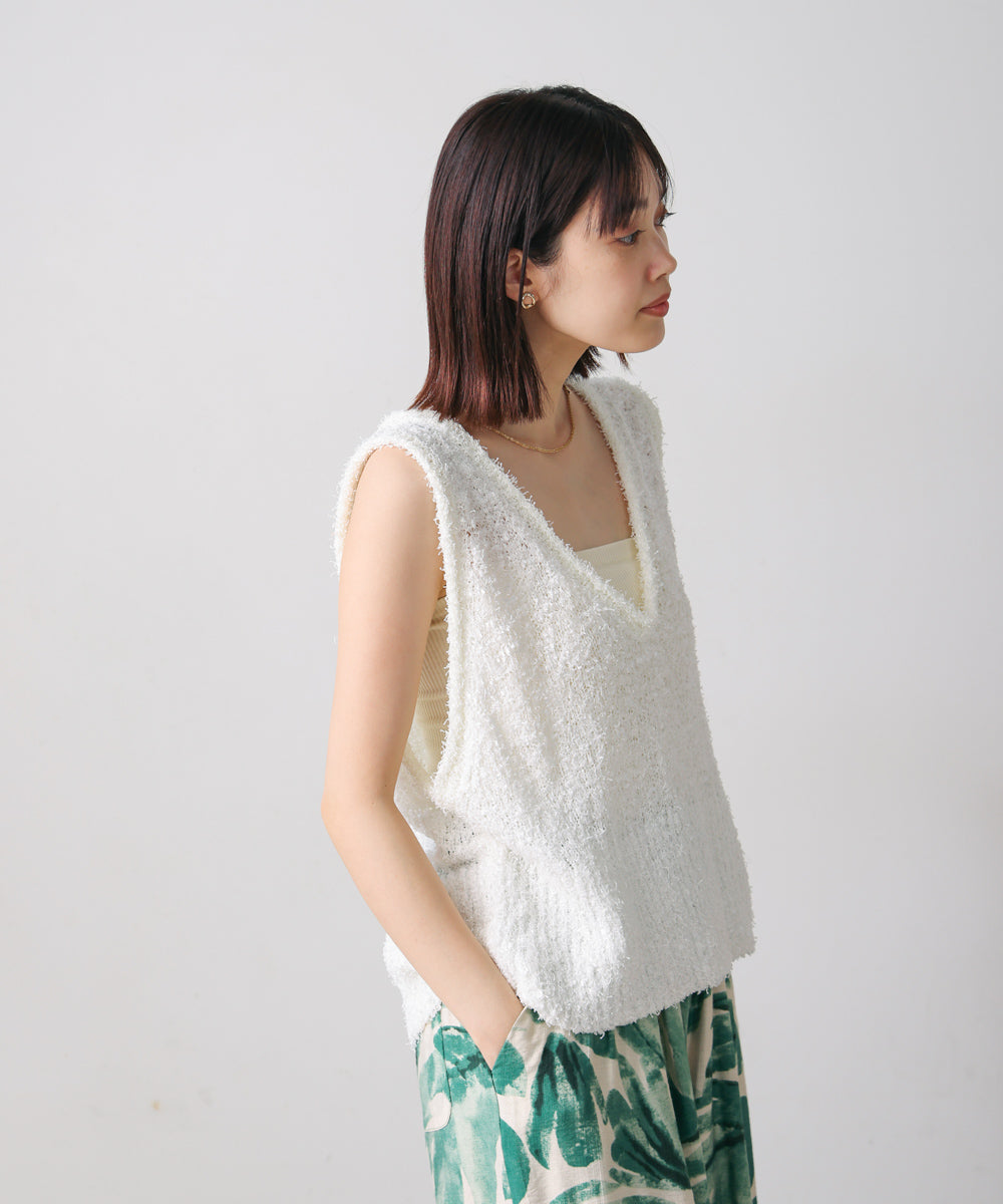リボンヤーンニットベスト