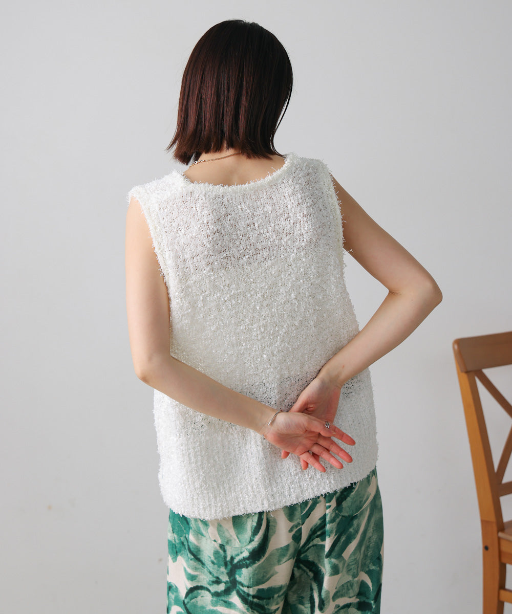 リボンヤーンニットベスト