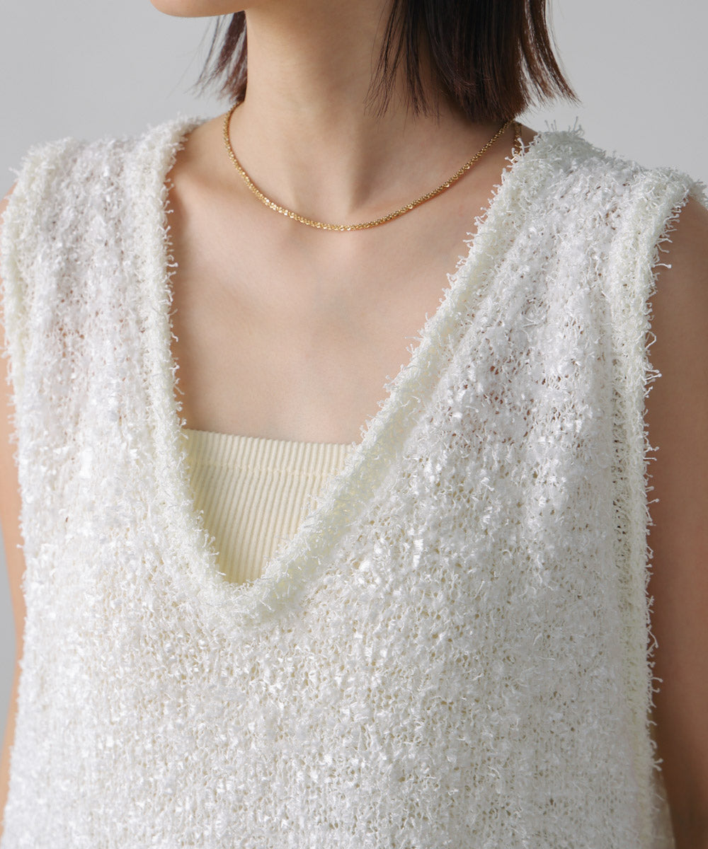 リボンヤーンニットベスト