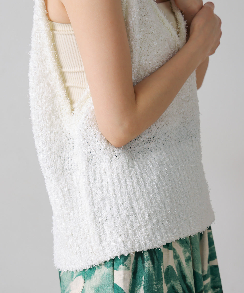 リボンヤーンニットベスト