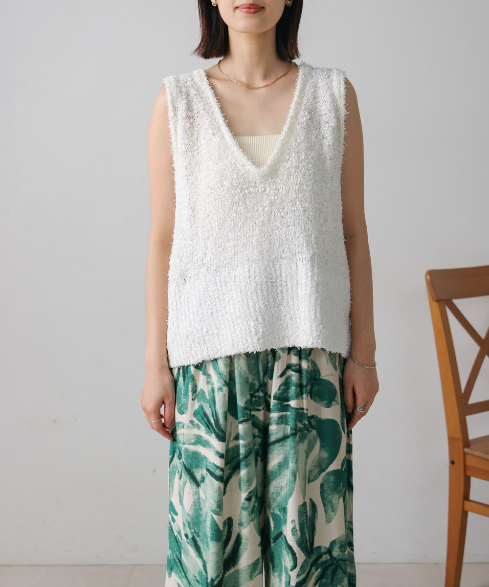 リボンヤーンニットベスト