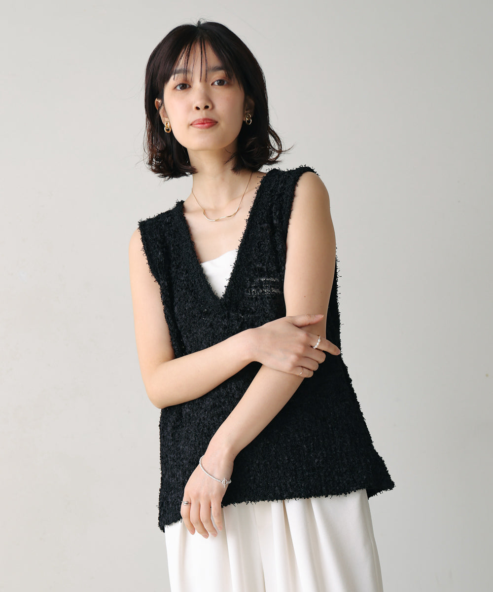 リボンヤーンニットベスト