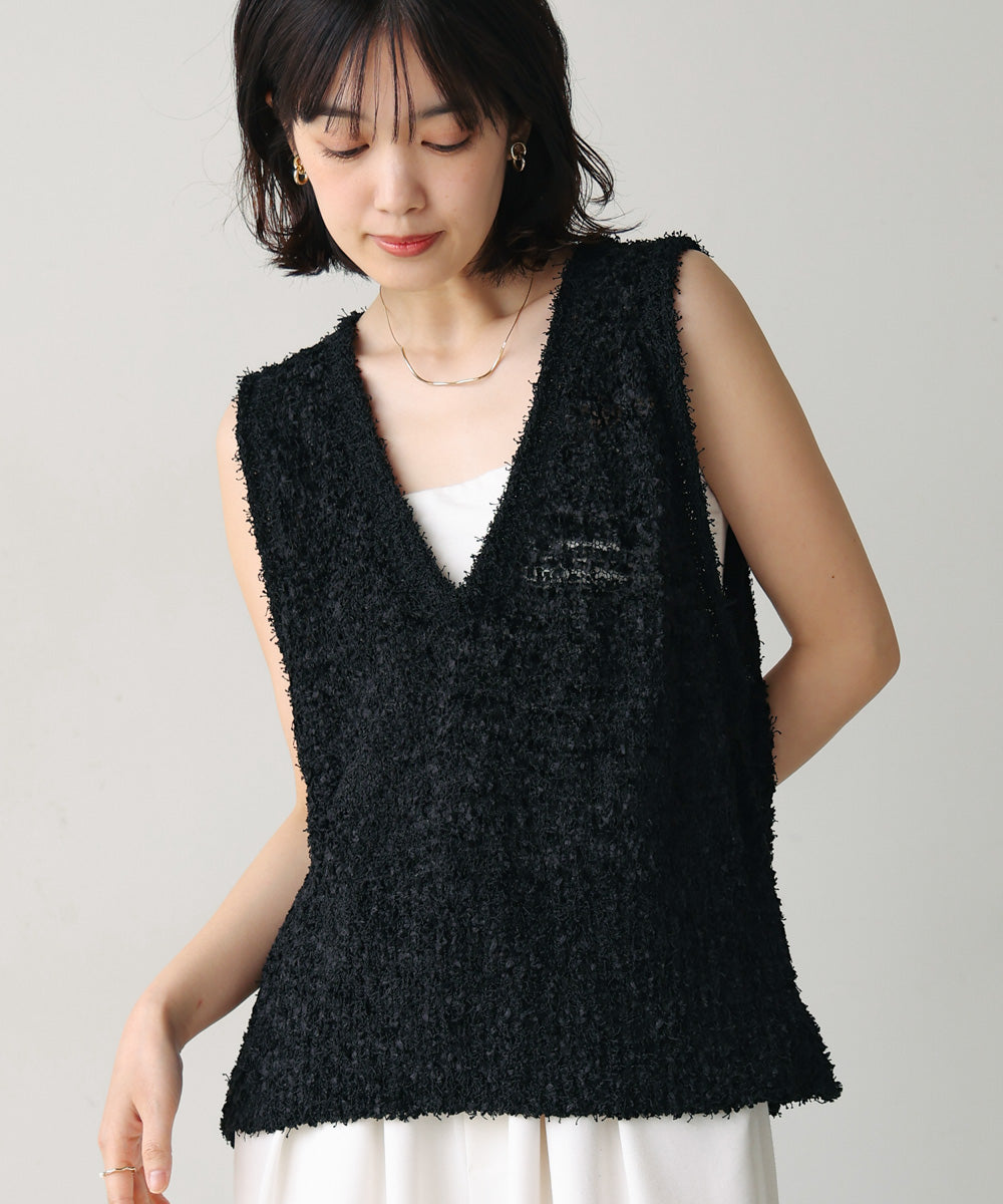 リボンヤーンニットベスト