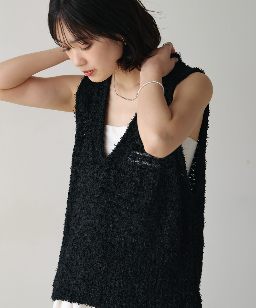 リボンヤーンニットベスト