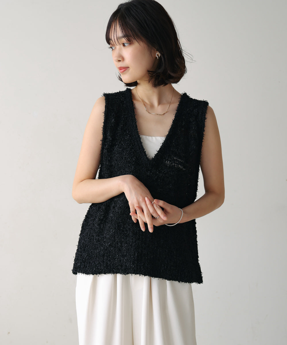 リボンヤーンニットベスト