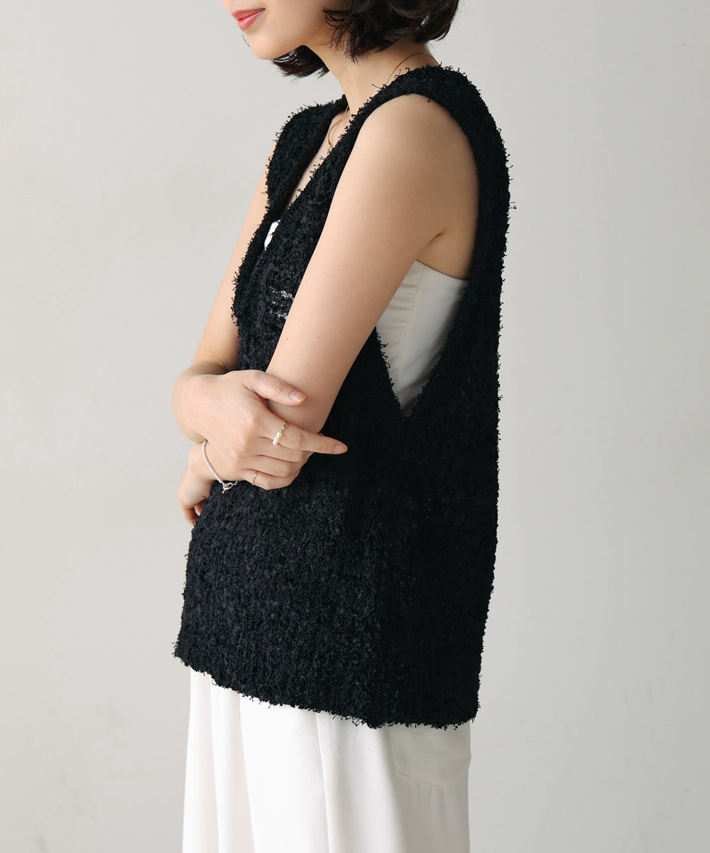 リボンヤーンニットベスト