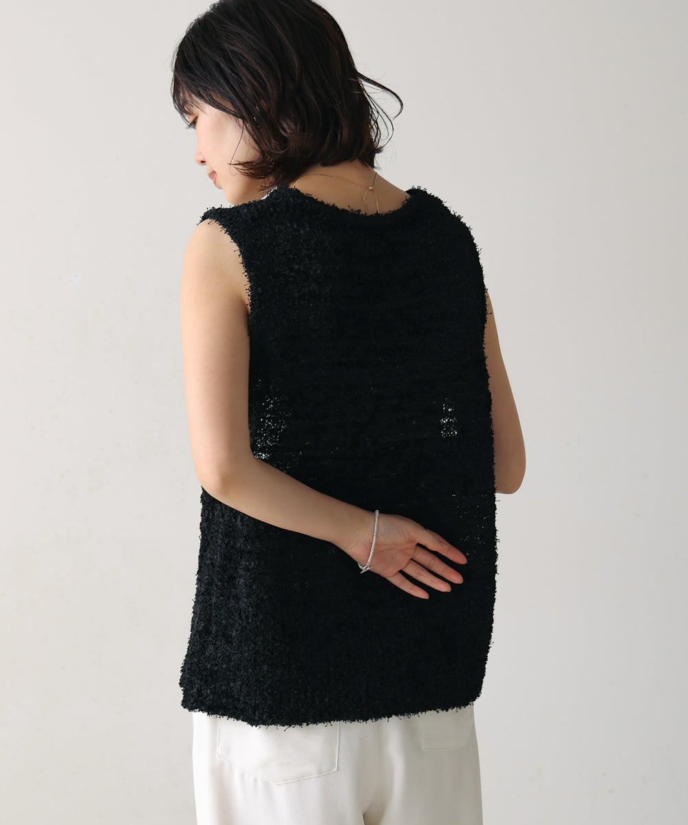 リボンヤーンニットベスト