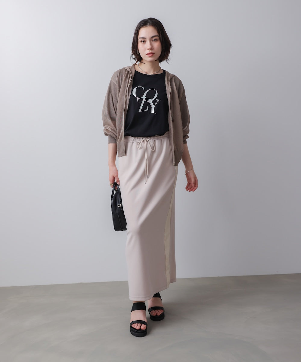 シアーラメフードニット