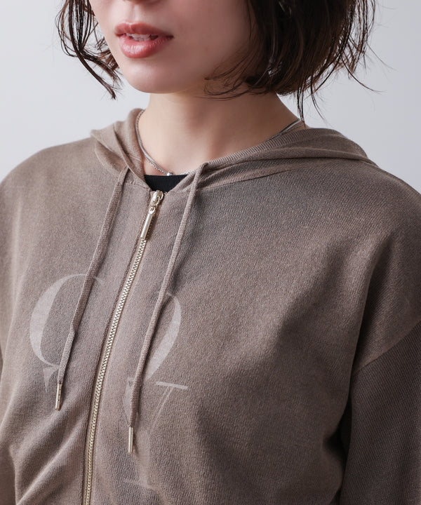 シアーラメフードニット