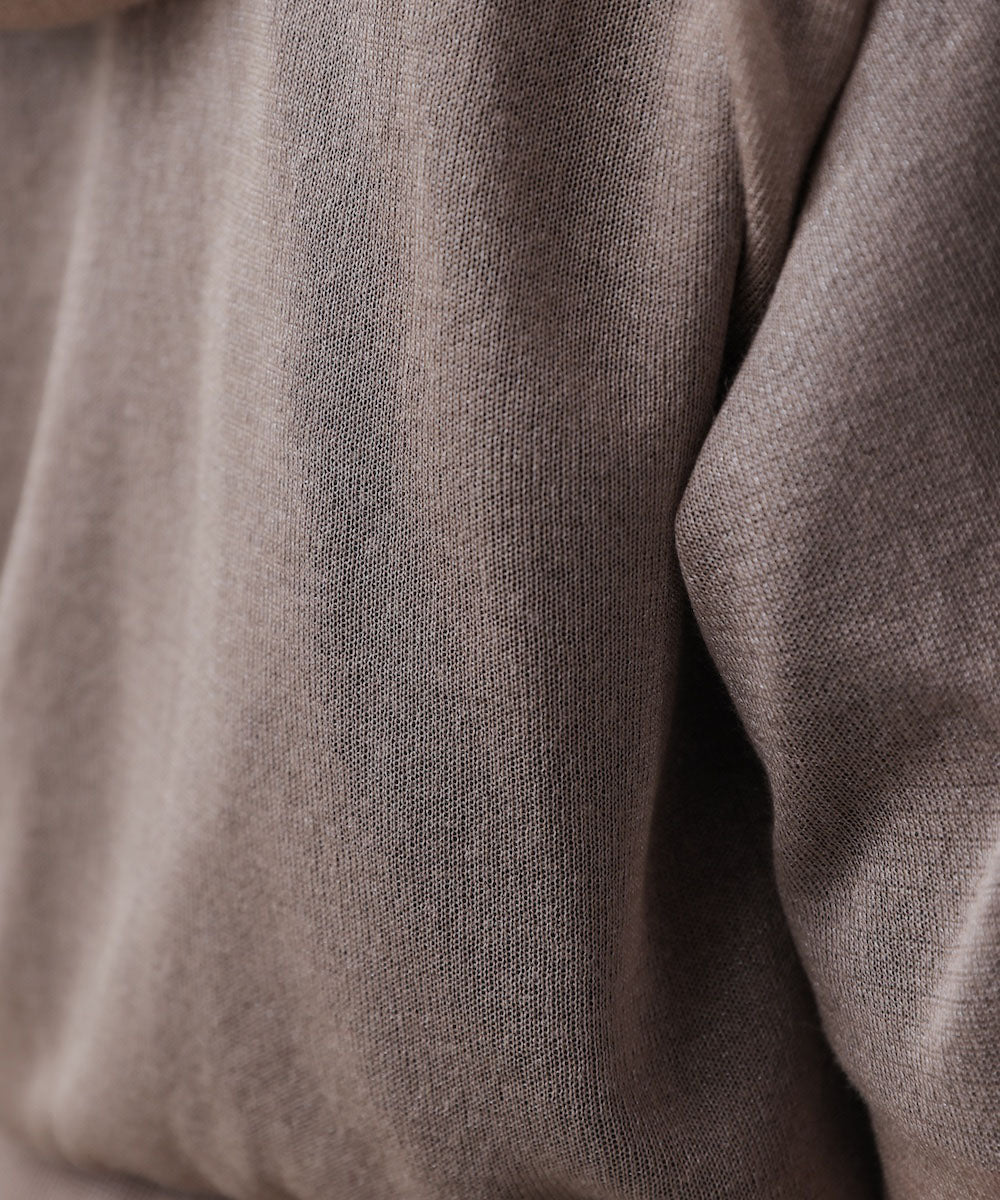 シアーラメフードニット