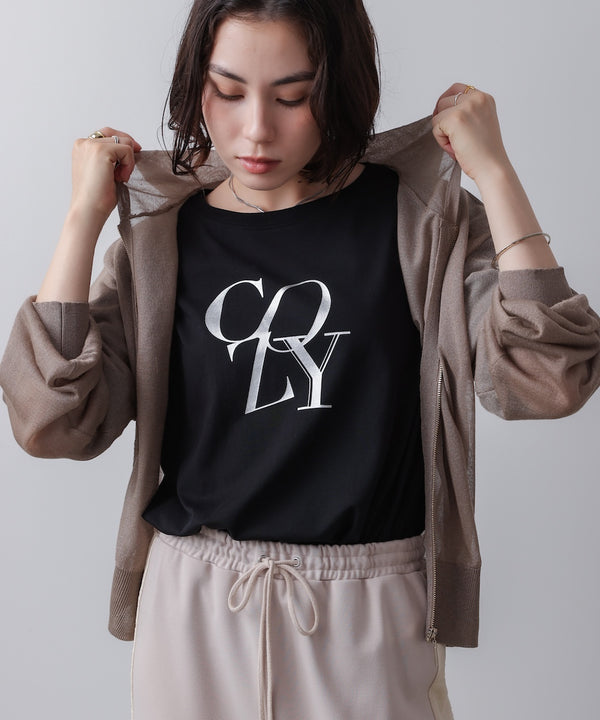 シアーラメフードニット