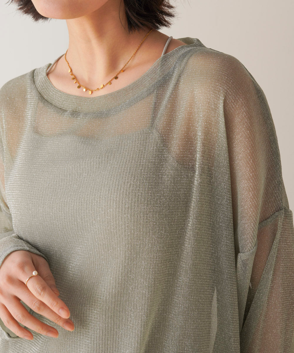 オーバーサイズラメシアートップス