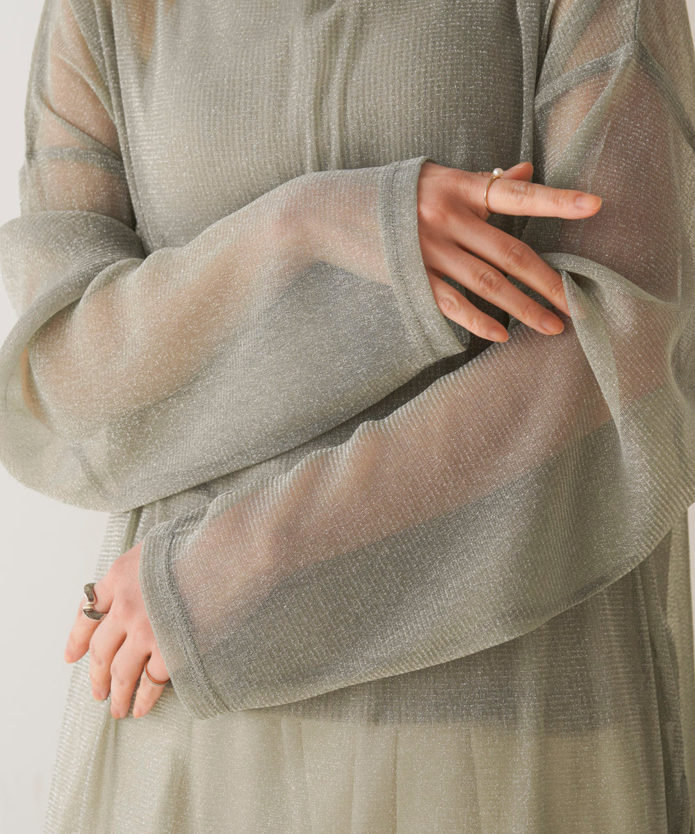 オーバーサイズラメシアートップス