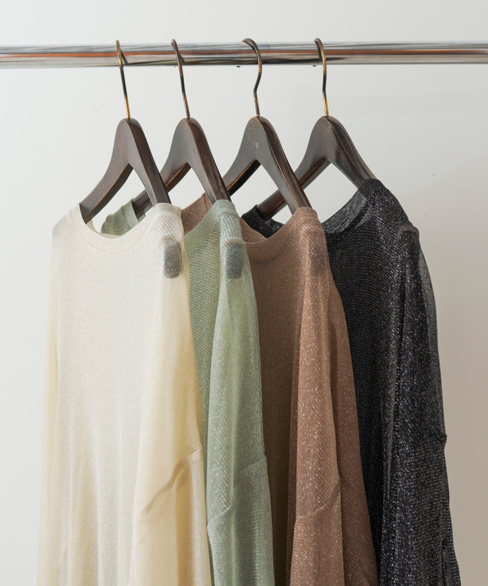 オーバーサイズラメシアートップス