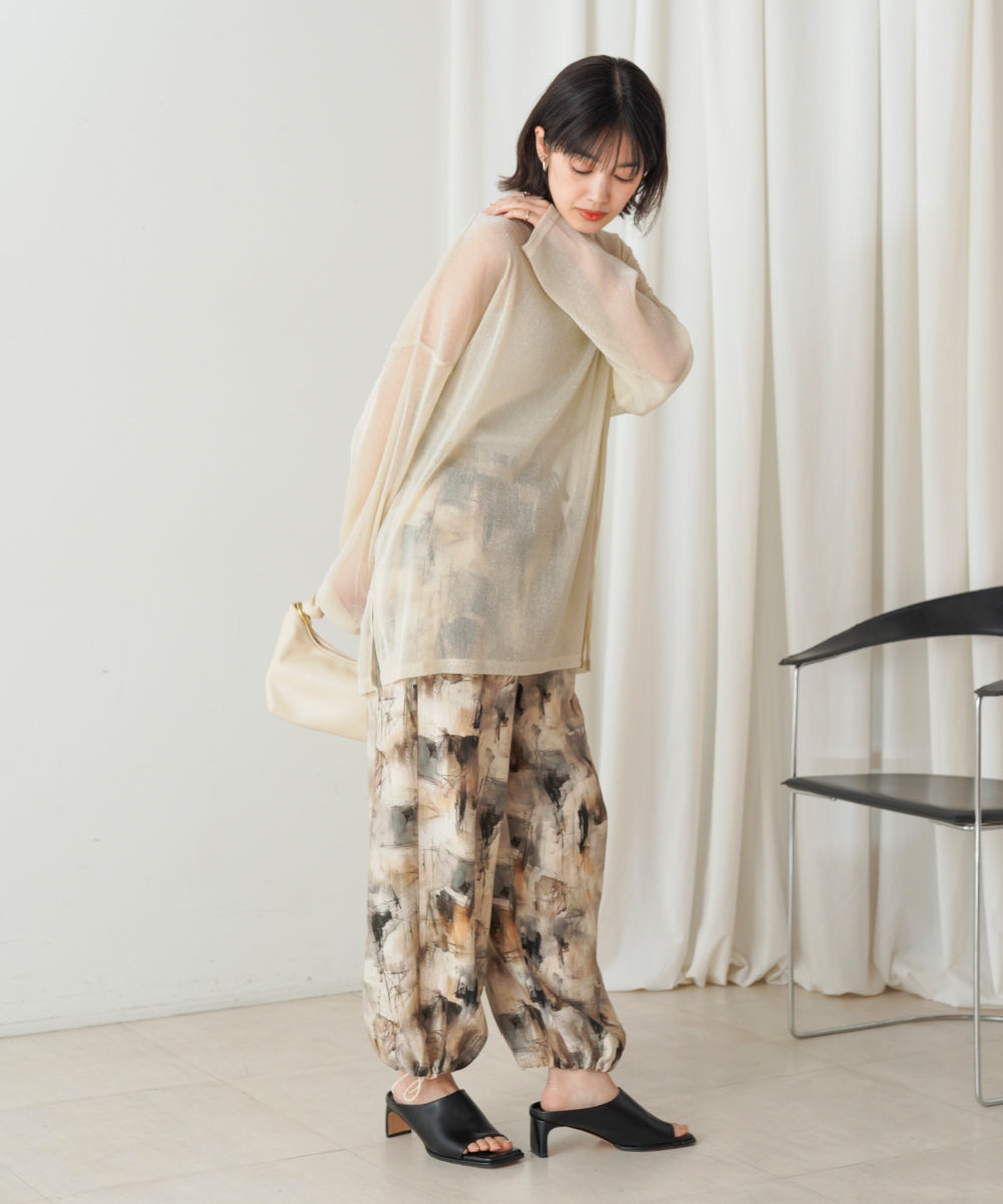 オーバーサイズラメシアートップス