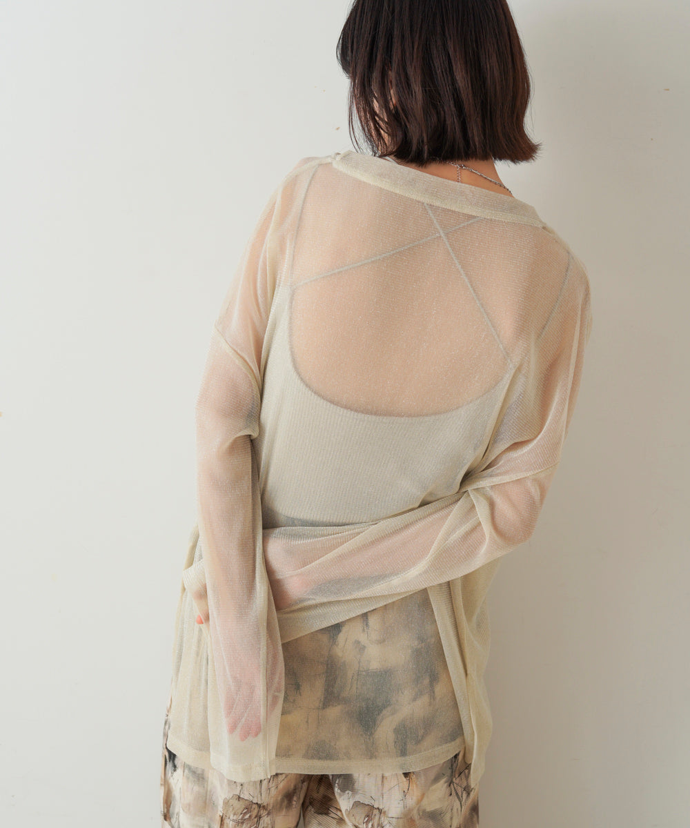 オーバーサイズラメシアートップス