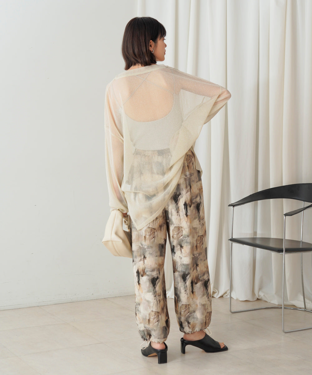 オーバーサイズラメシアートップス