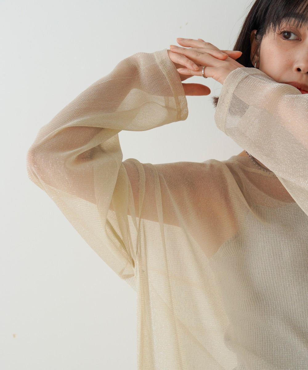 オーバーサイズラメシアートップス