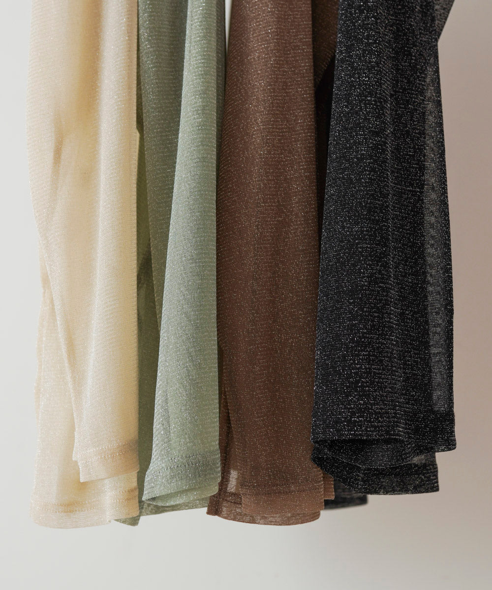 オーバーサイズラメシアートップス