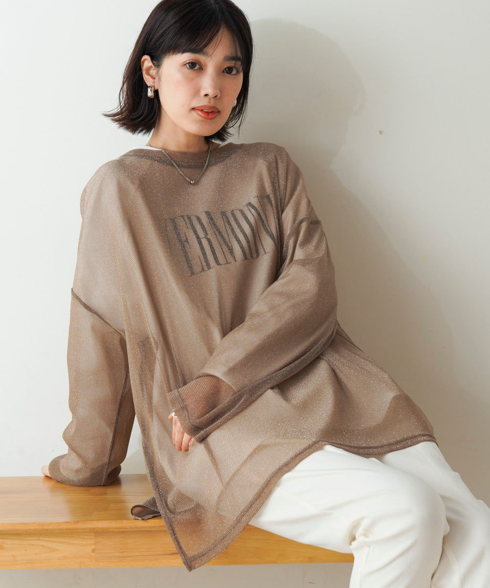 オーバーサイズラメシアートップス