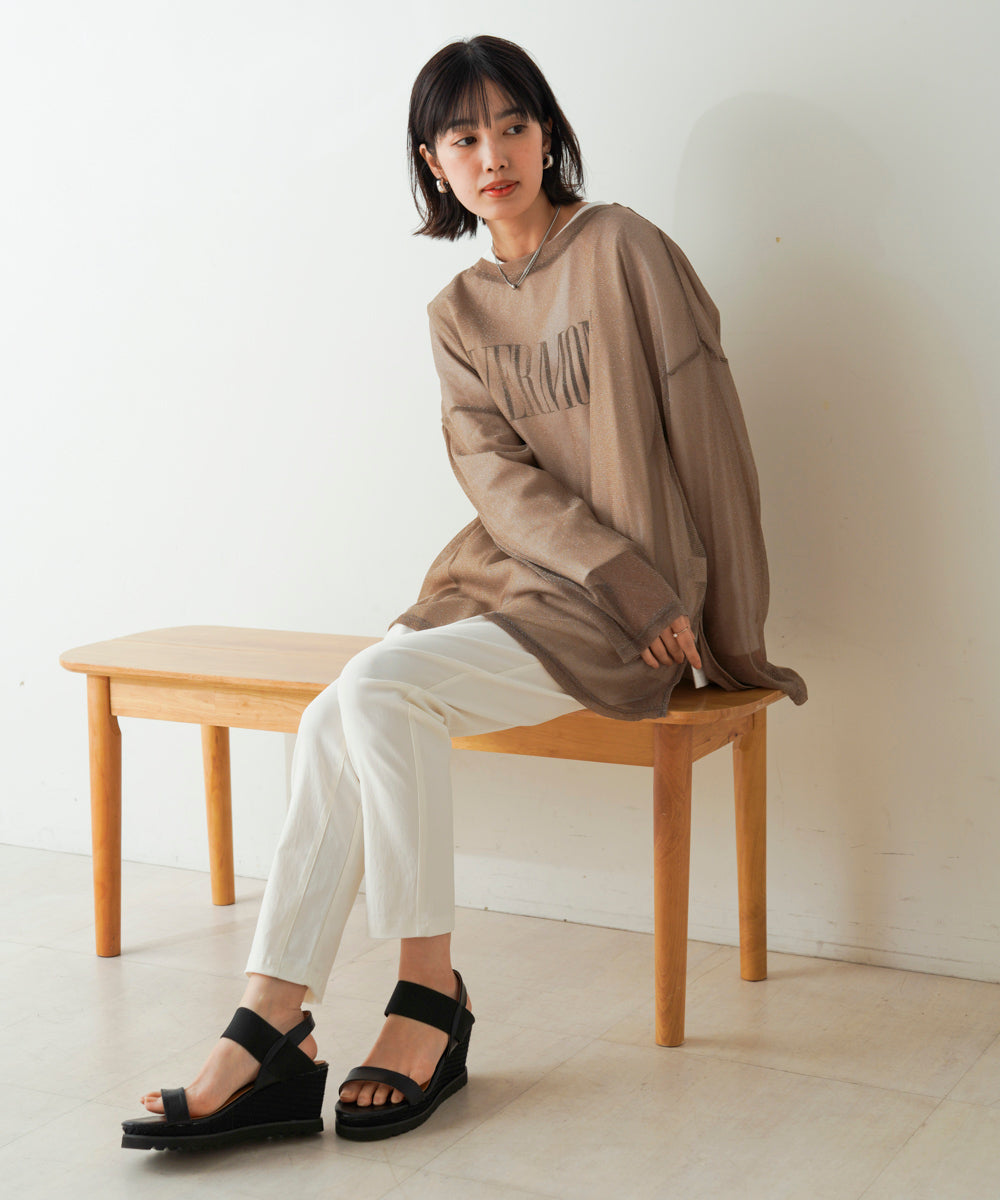 オーバーサイズラメシアートップス