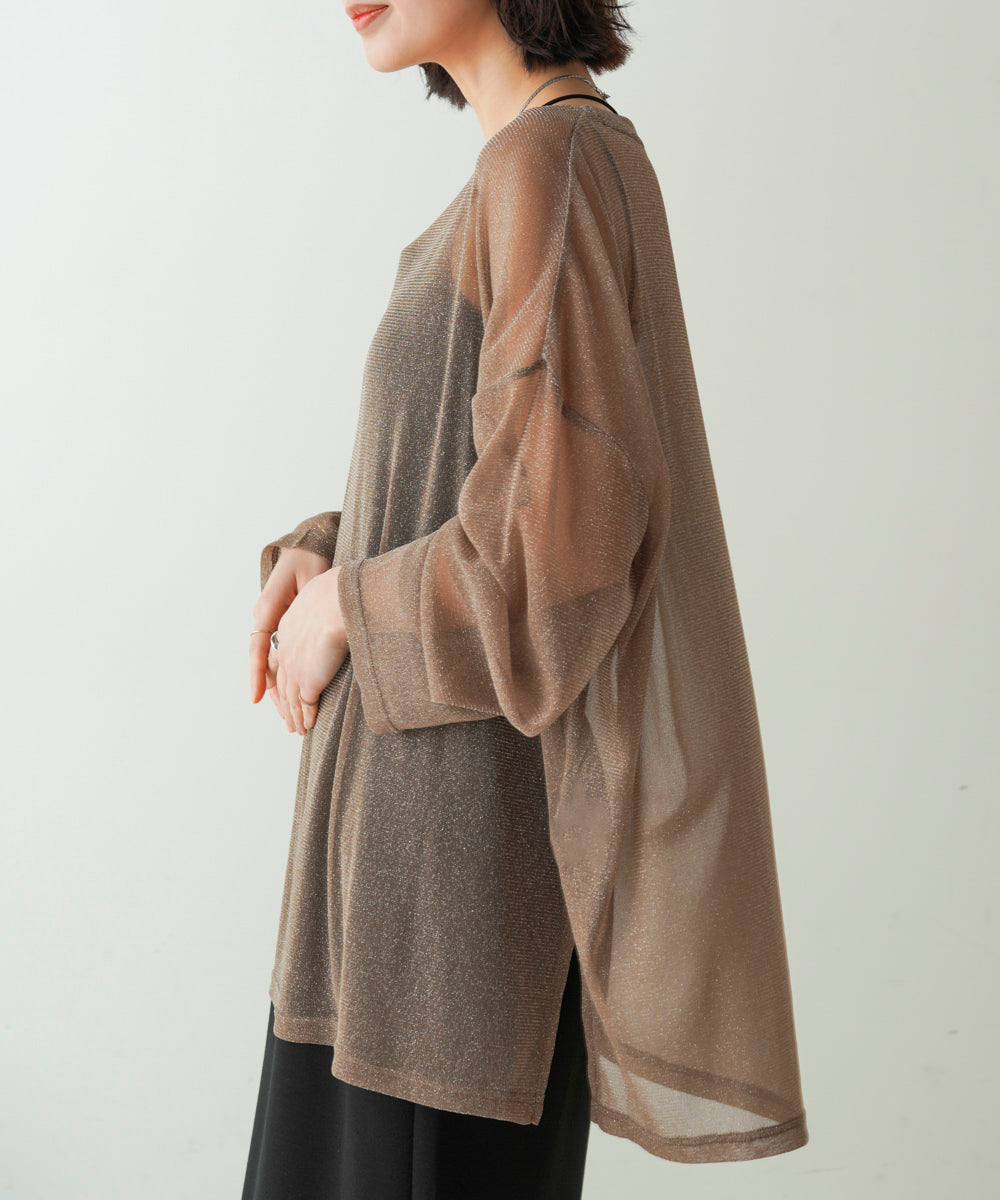 オーバーサイズラメシアートップス