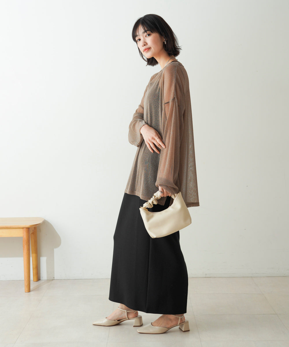 オーバーサイズラメシアートップス