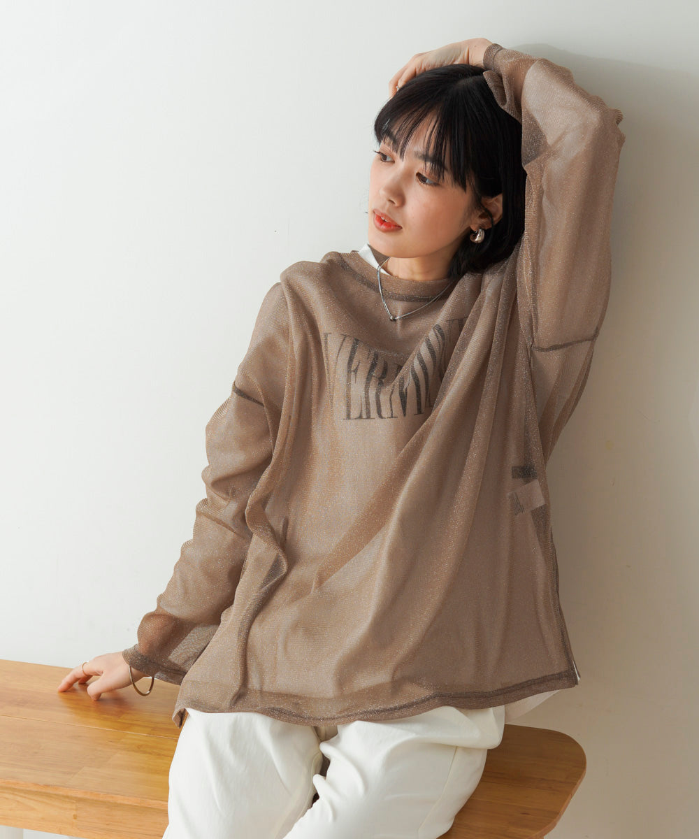 オーバーサイズラメシアートップス