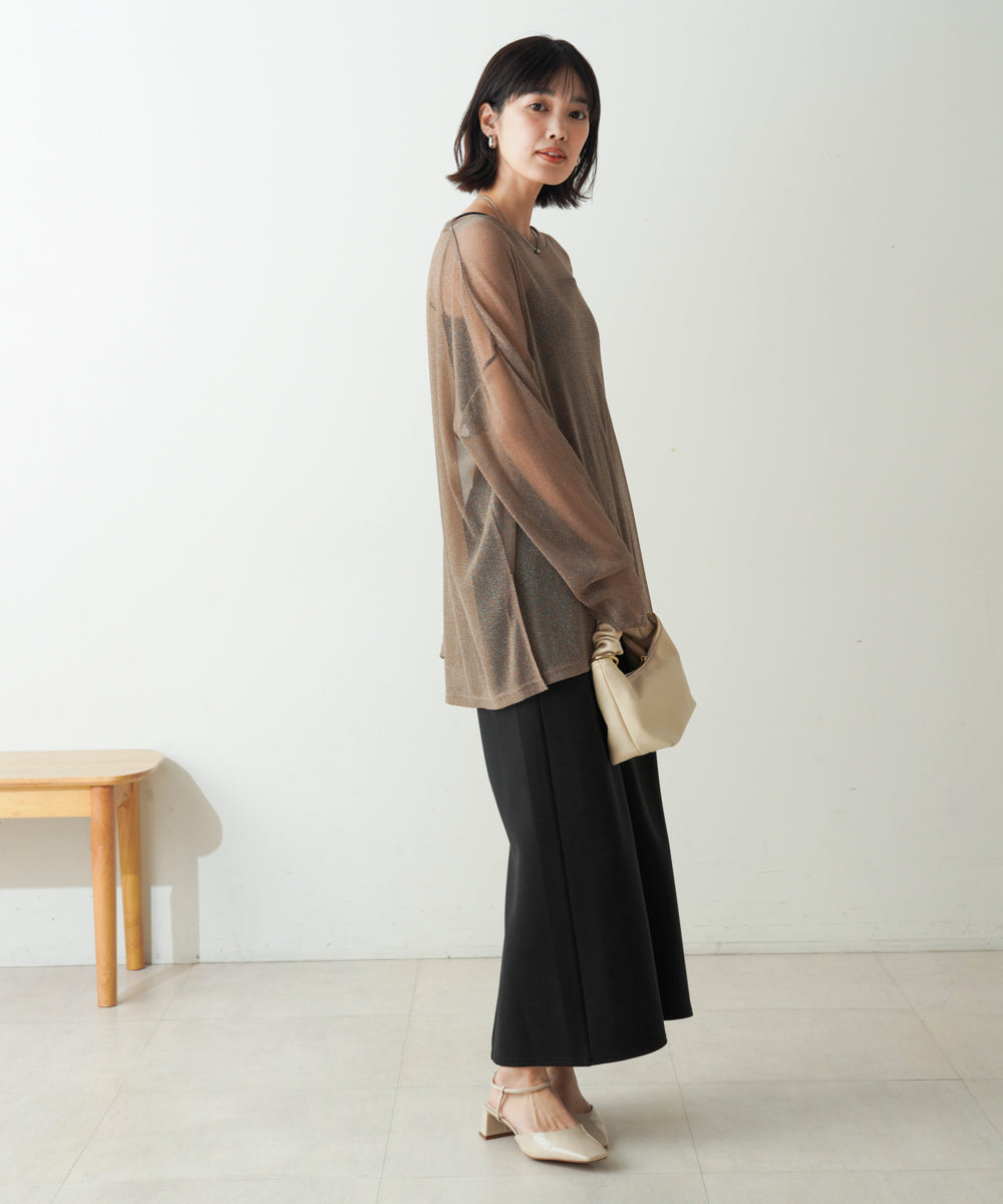 オーバーサイズラメシアートップス