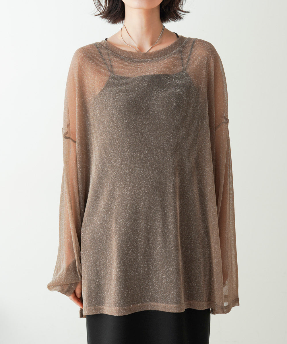 オーバーサイズラメシアートップス