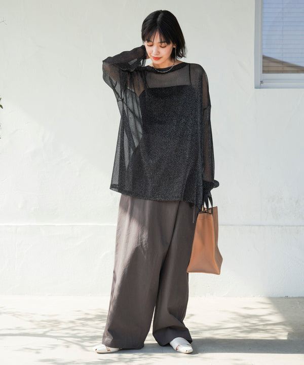 オーバーサイズラメシアートップス