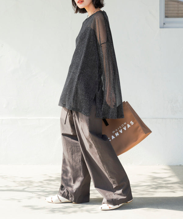 オーバーサイズラメシアートップス