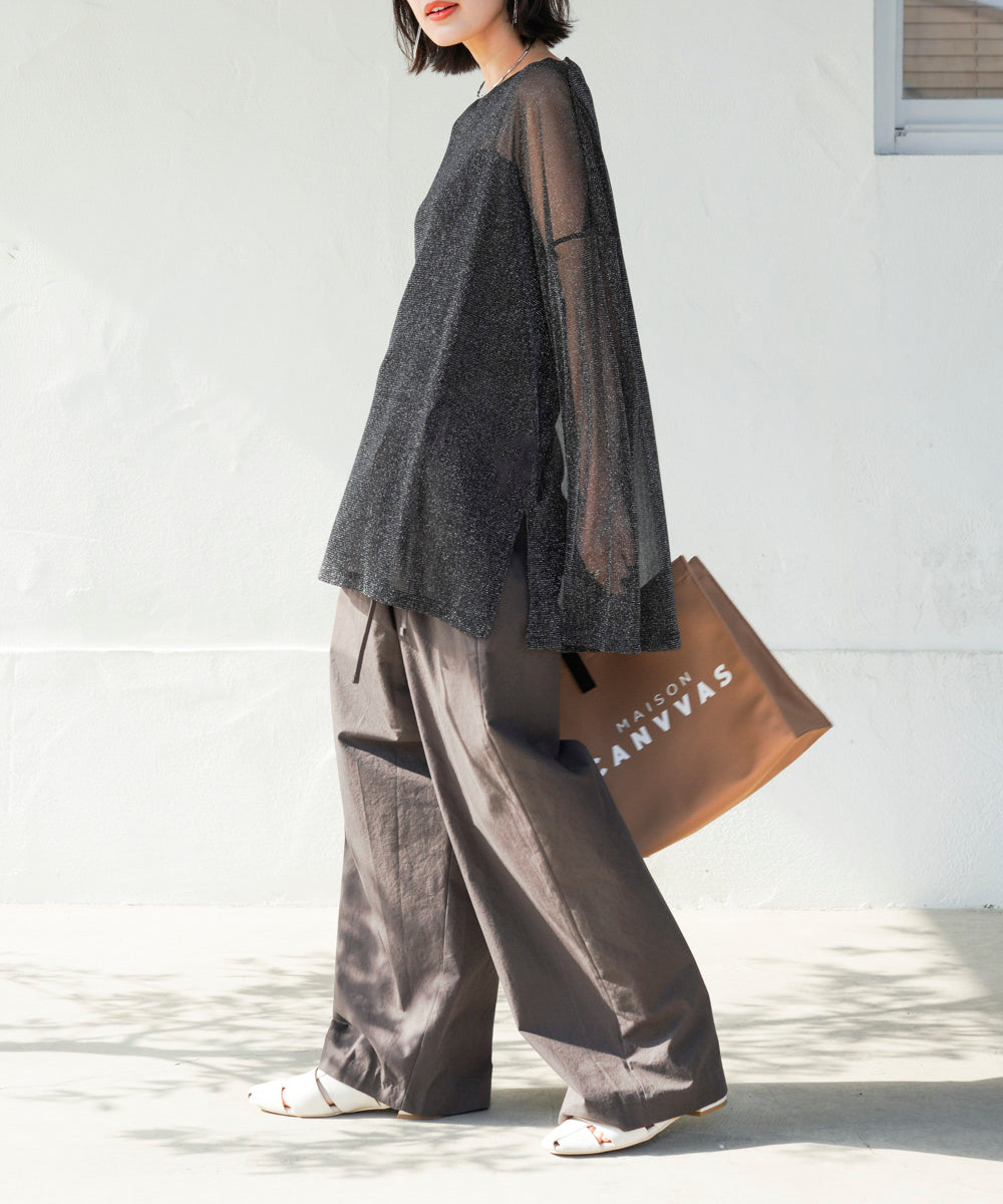 オーバーサイズラメシアートップス