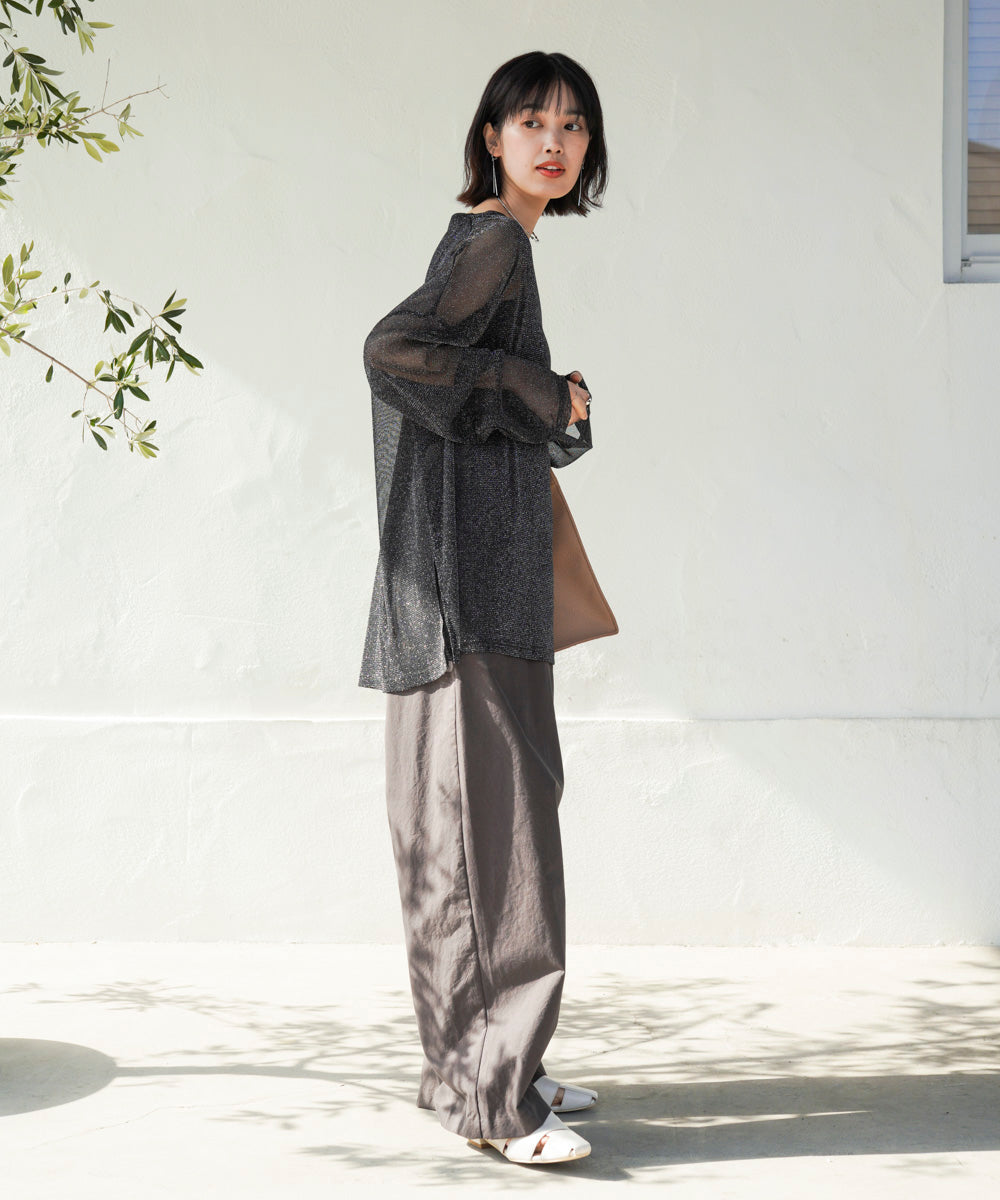 オーバーサイズラメシアートップス