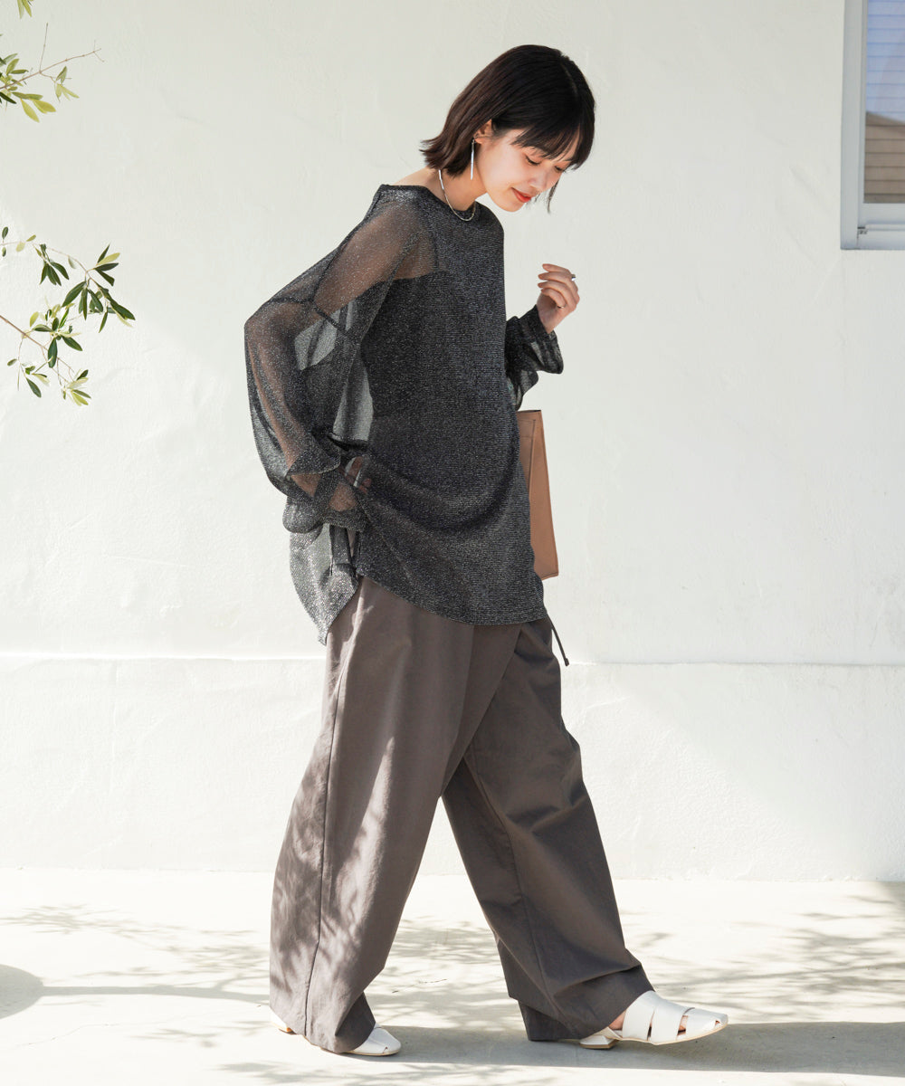 オーバーサイズラメシアートップス