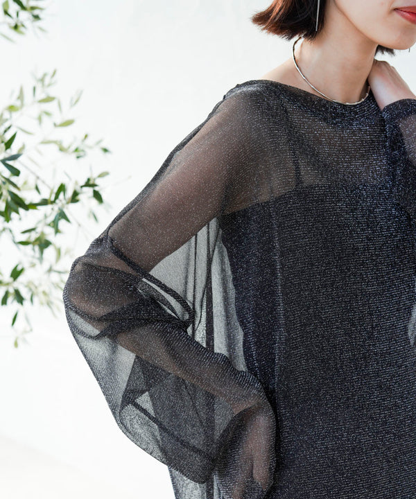 オーバーサイズラメシアートップス