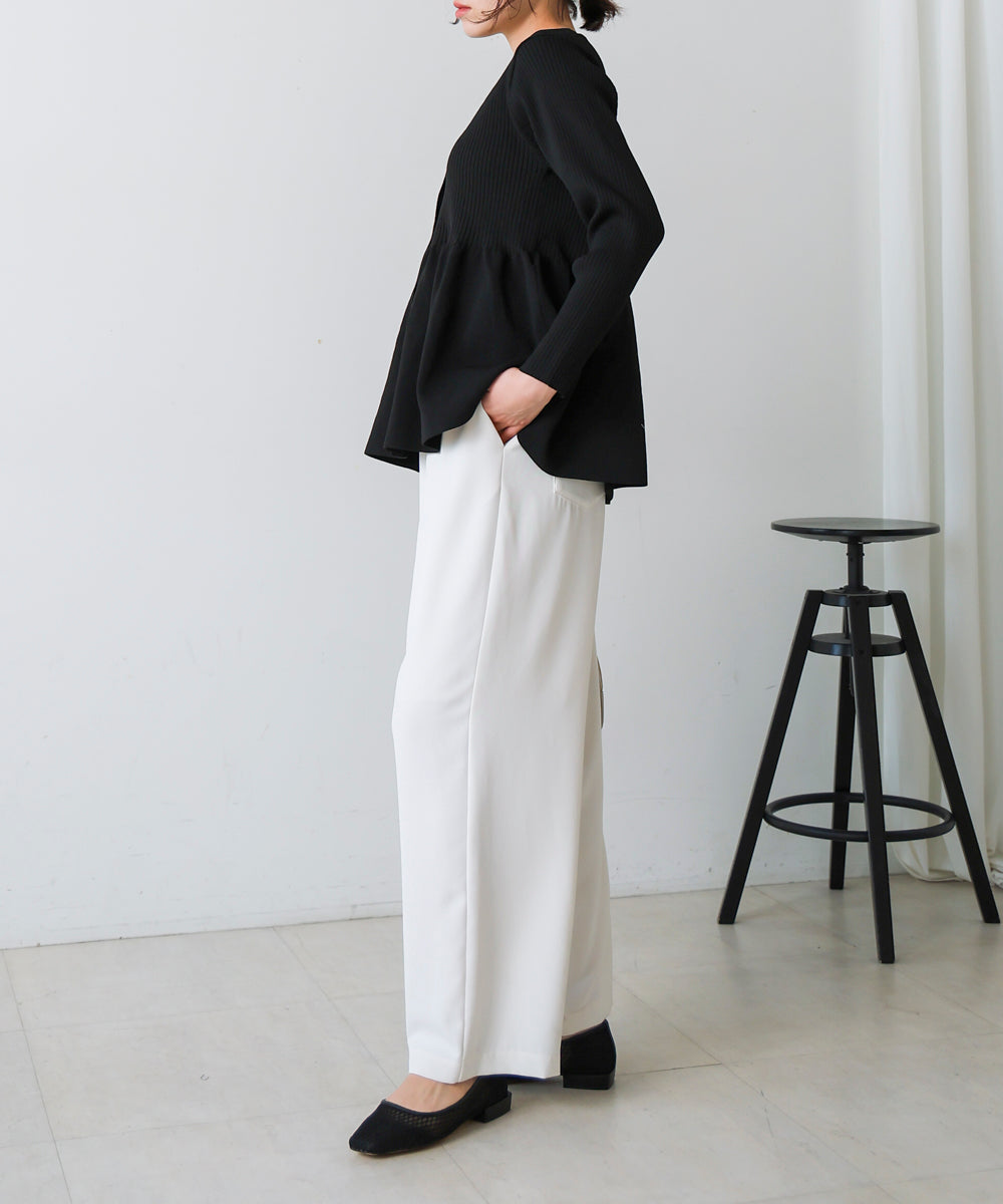 軽量ペプラムニットカーディガン