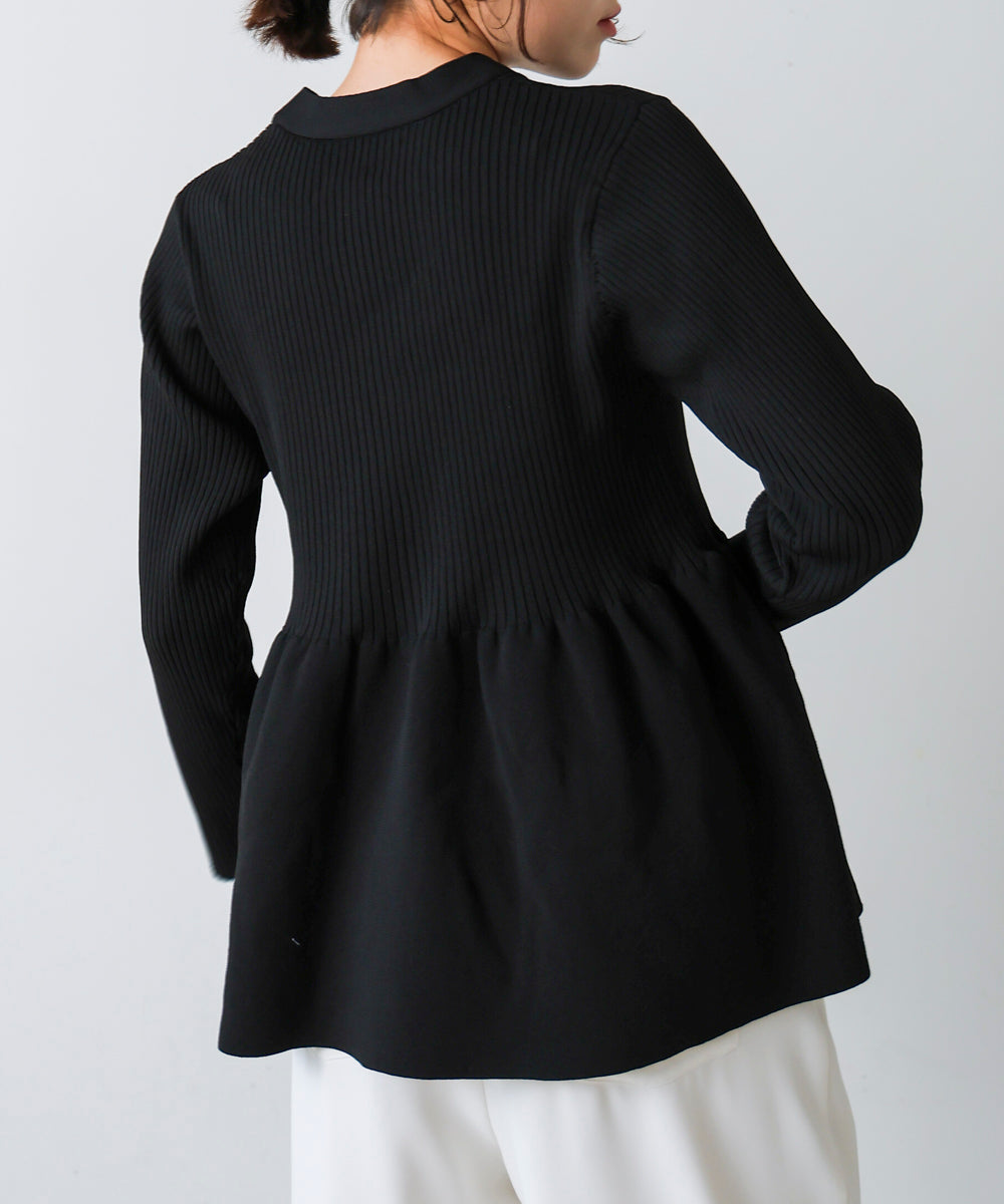 軽量ペプラムニットカーディガン