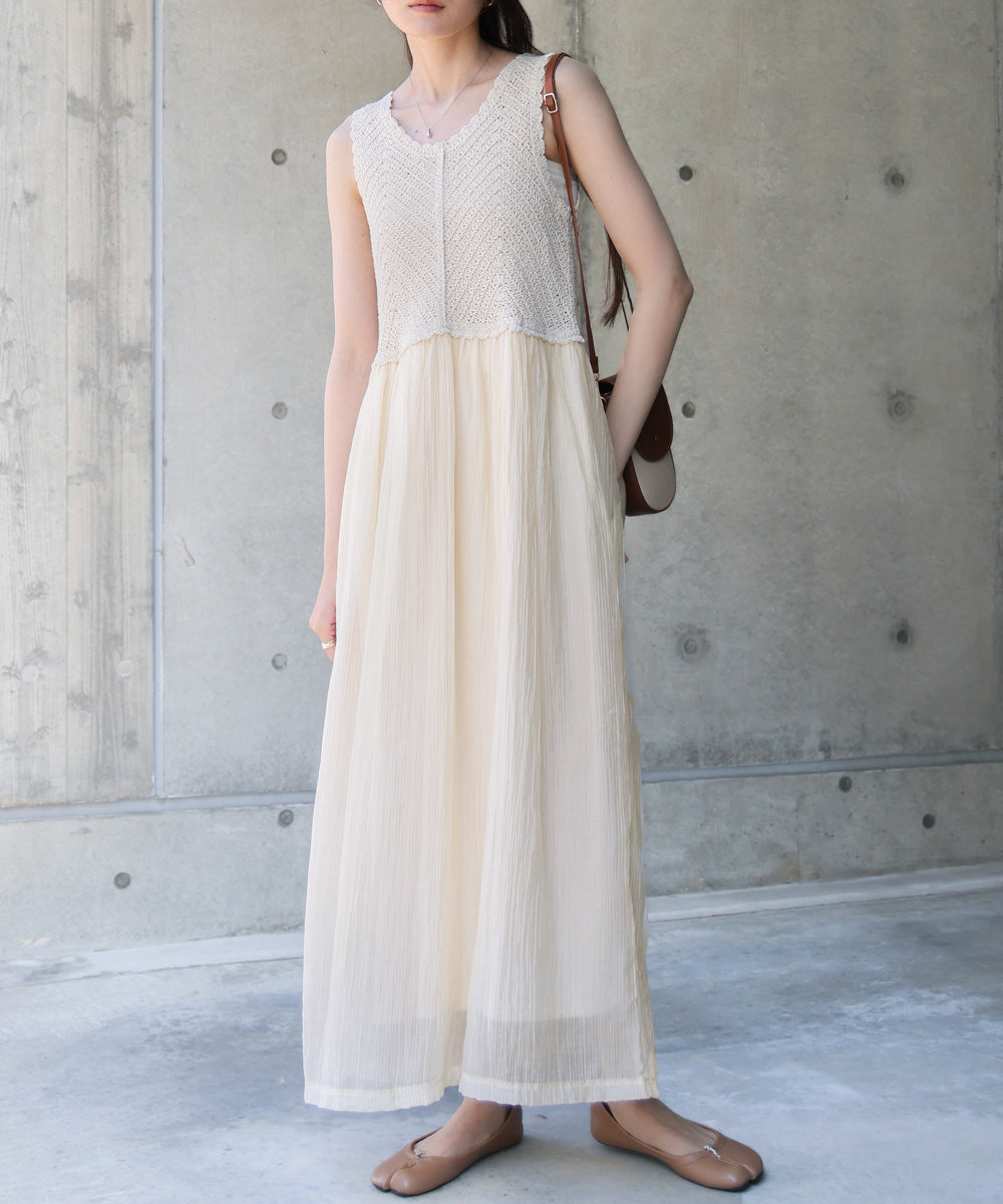 クロシェコンビキャミワンピース