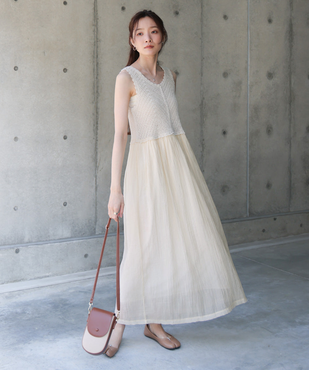 クロシェコンビキャミワンピース