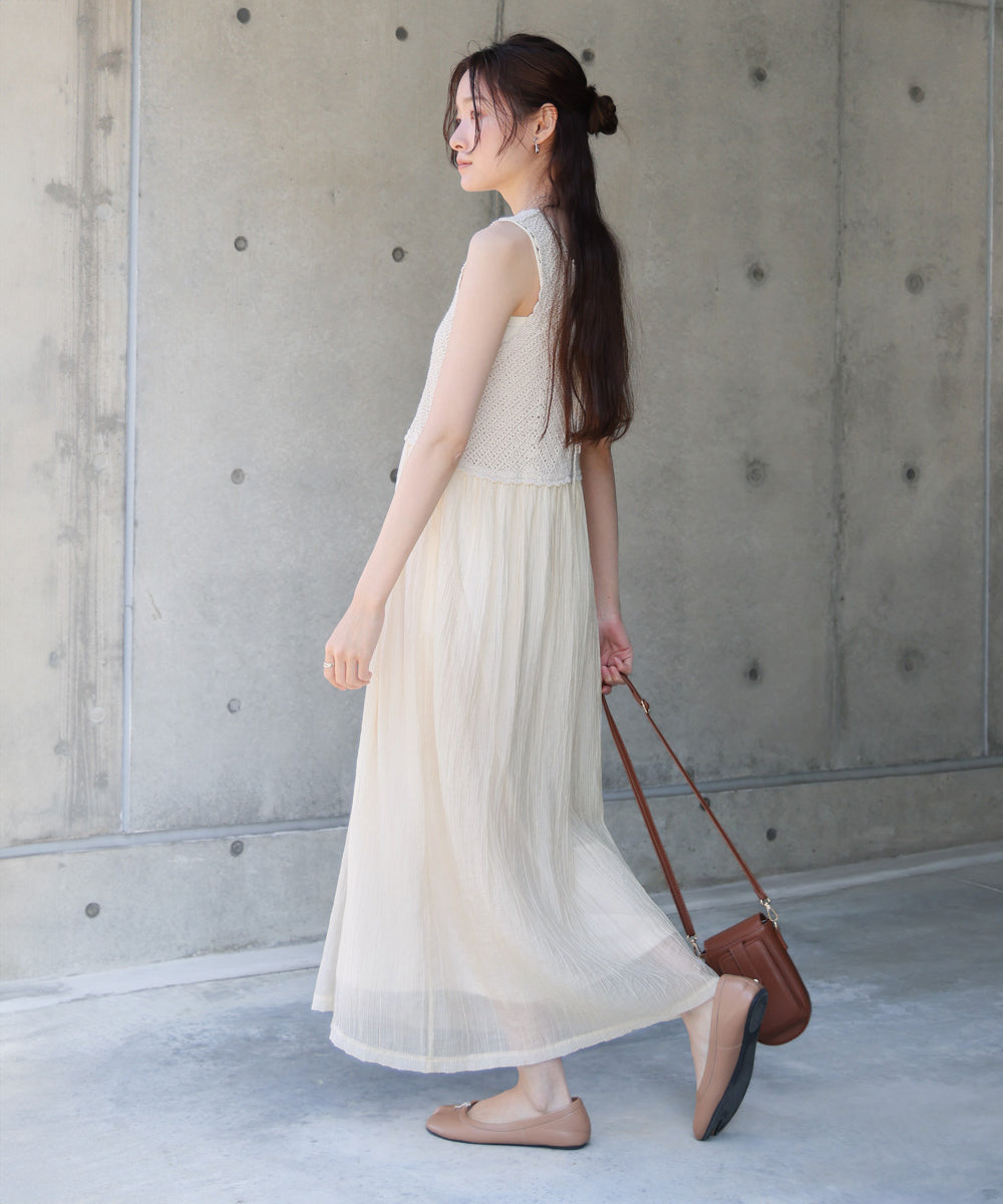 クロシェコンビキャミワンピース